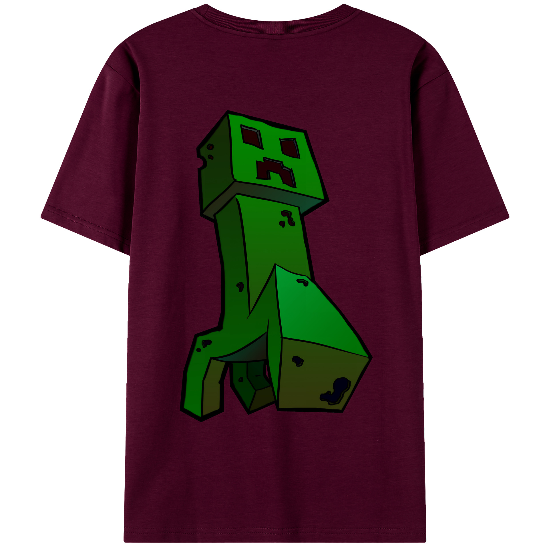（画像用） マインクラフト ブロックの世界 Minecraft MC Block world レディース半袖Tシャツ(バックプリント)